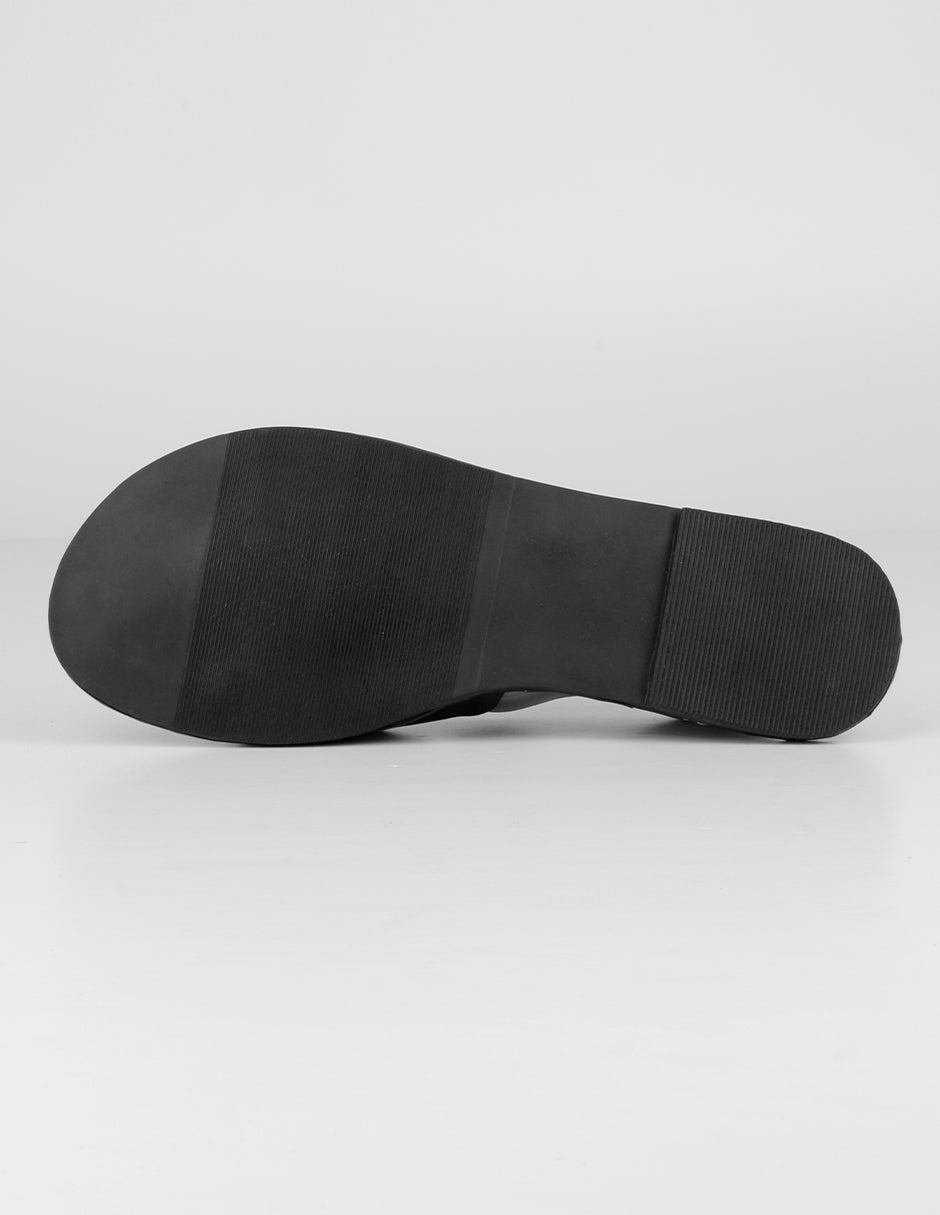 Sandalias de piso Soft en Piel vegana – Negro