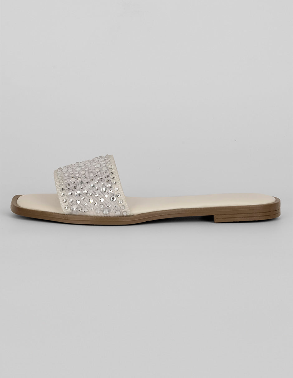 Sandalias de piso Exterior Sintético Color Blanco Para Mujer De RBBASICS