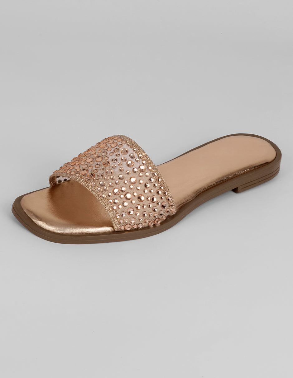 Sandalias de piso Soft en Sintético – Dorado