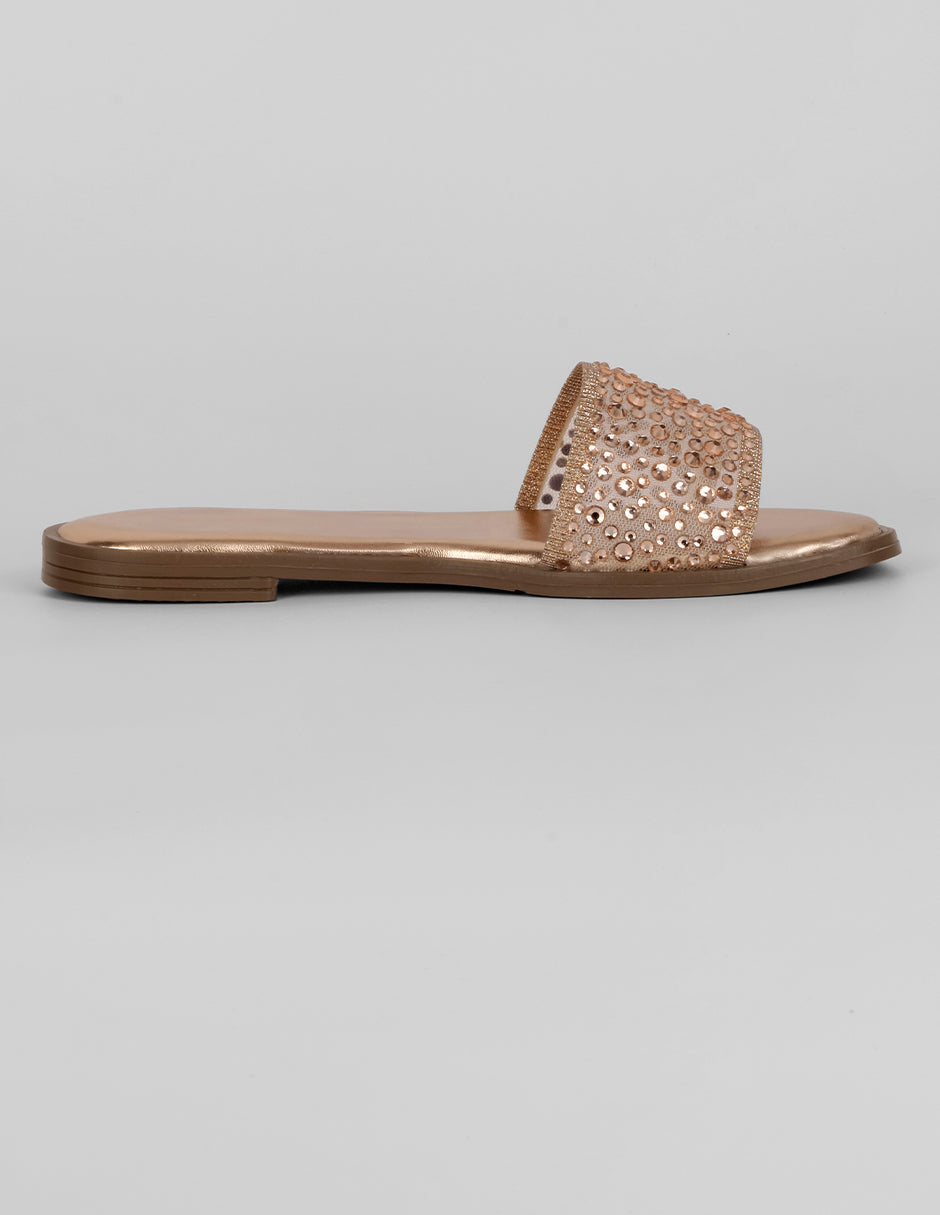 Sandalias de piso Soft en Sintético – Dorado