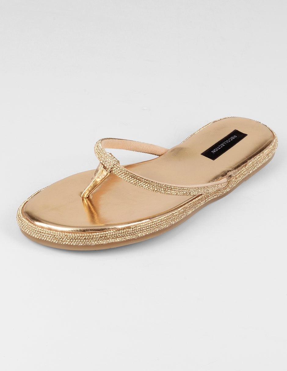 Sandalias de piso Soft en Sintético – Dorado