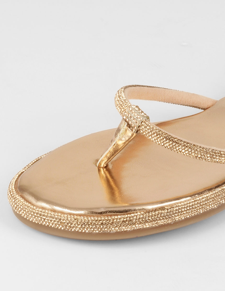 Sandalias de piso Soft en Sintético – Dorado