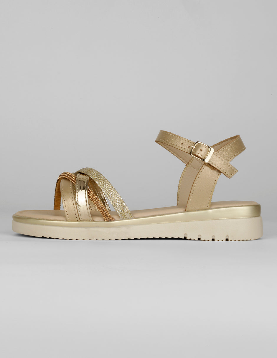 Sandalias Kids en Sintético – Dorado