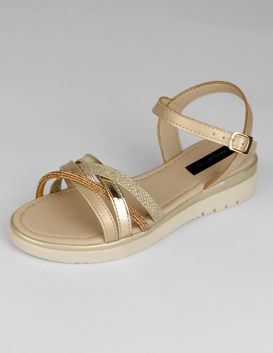 Sandalias Kids en Sintético – Dorado