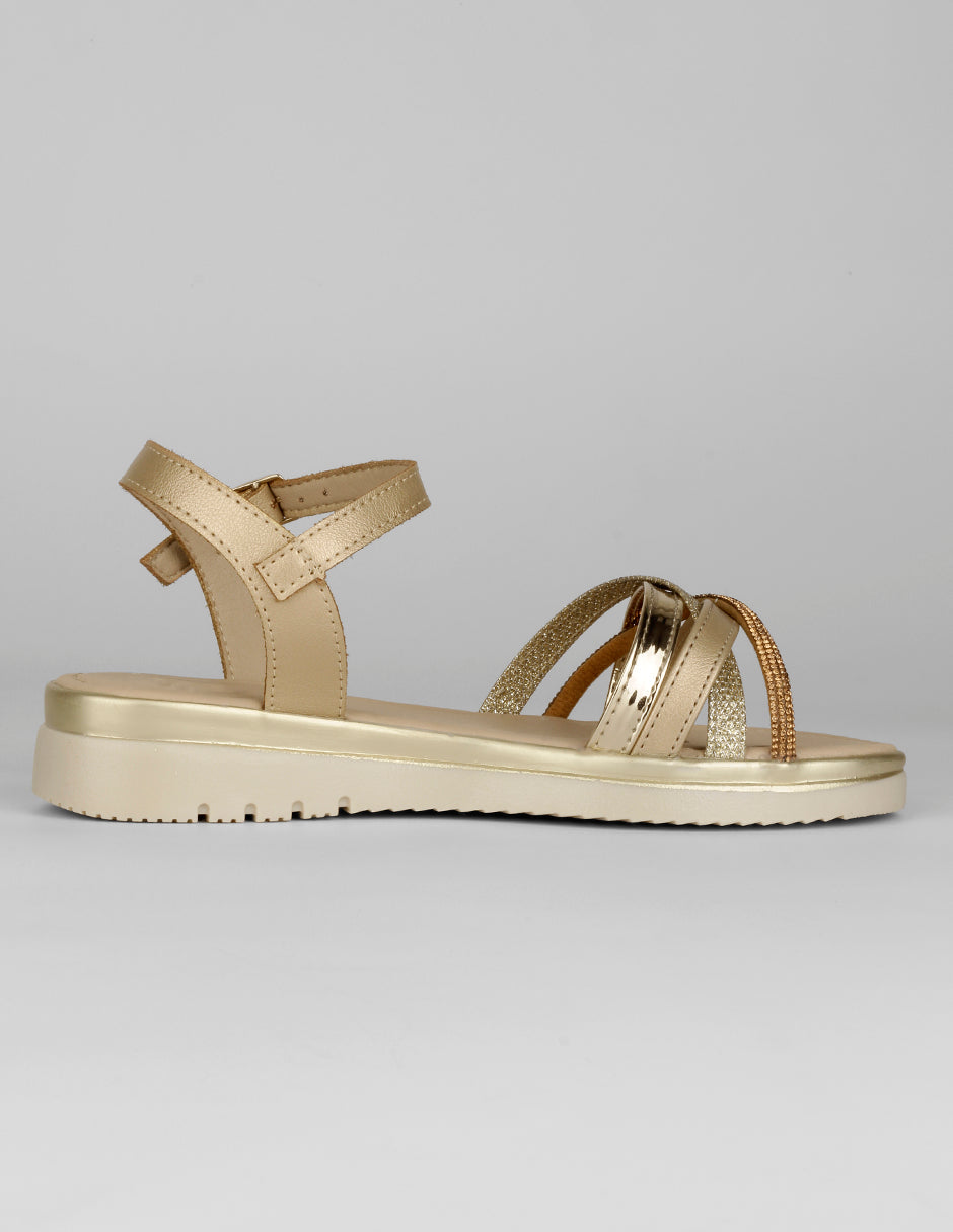 Sandalias Kids en Sintético – Dorado