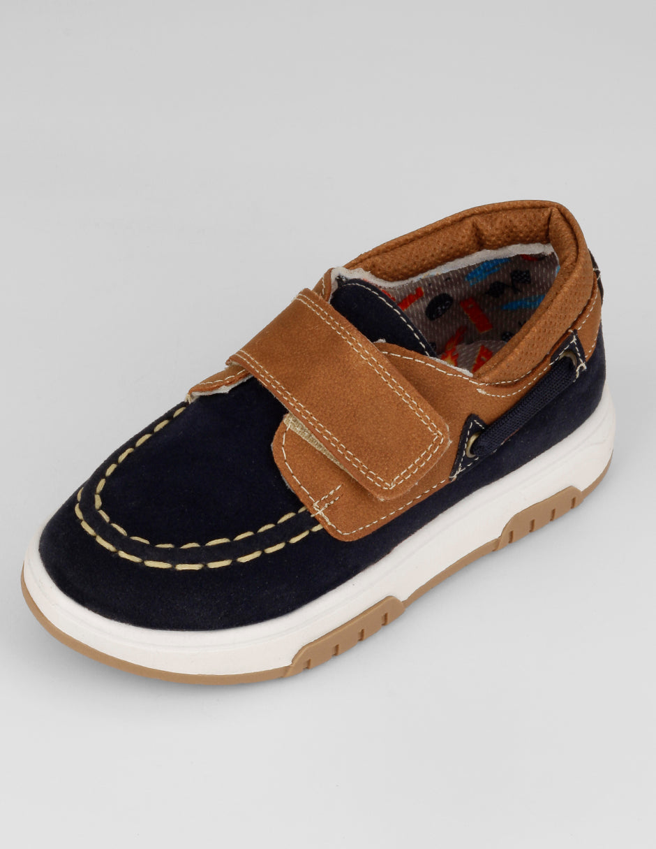 Mocasín Kids en Textil – Azul