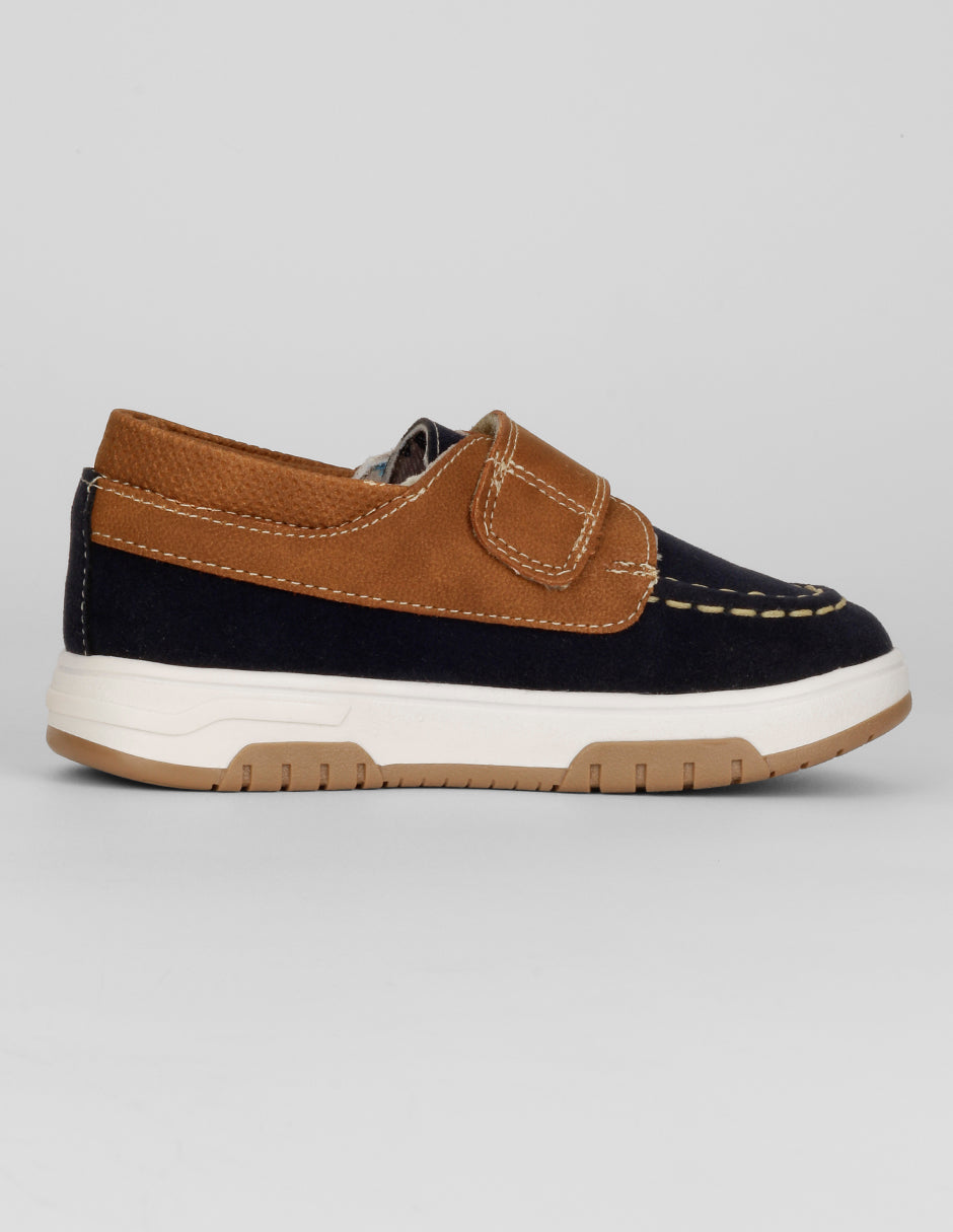 Mocasín Kids en Textil – Azul