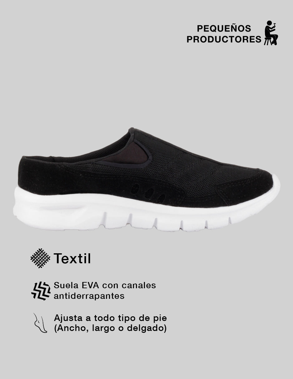 Tenis sin cordones  Comfy en Textil – Negro
