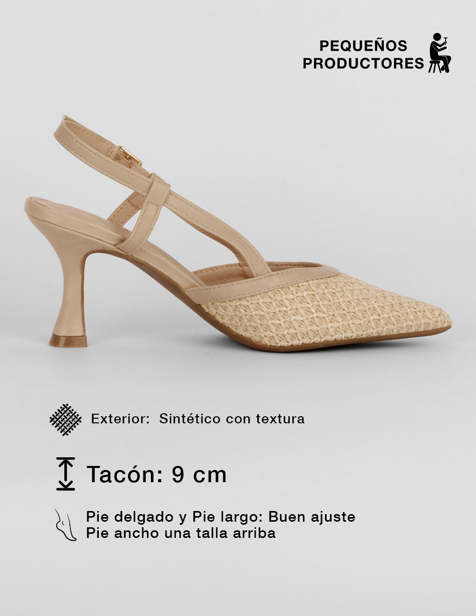 Zapatillas Slingback en Sintético – Beige