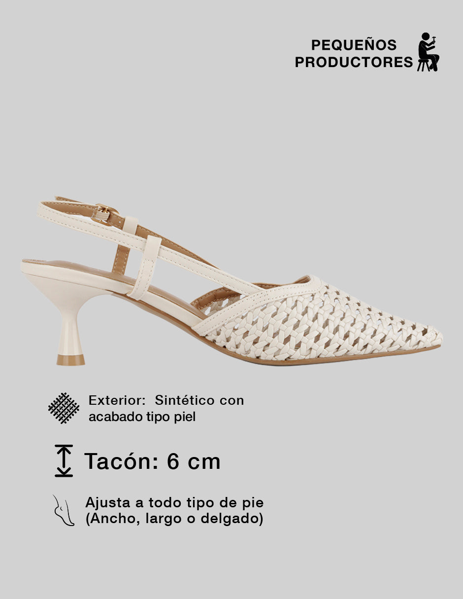 Zapatillas Slingback en Sintético – Beige