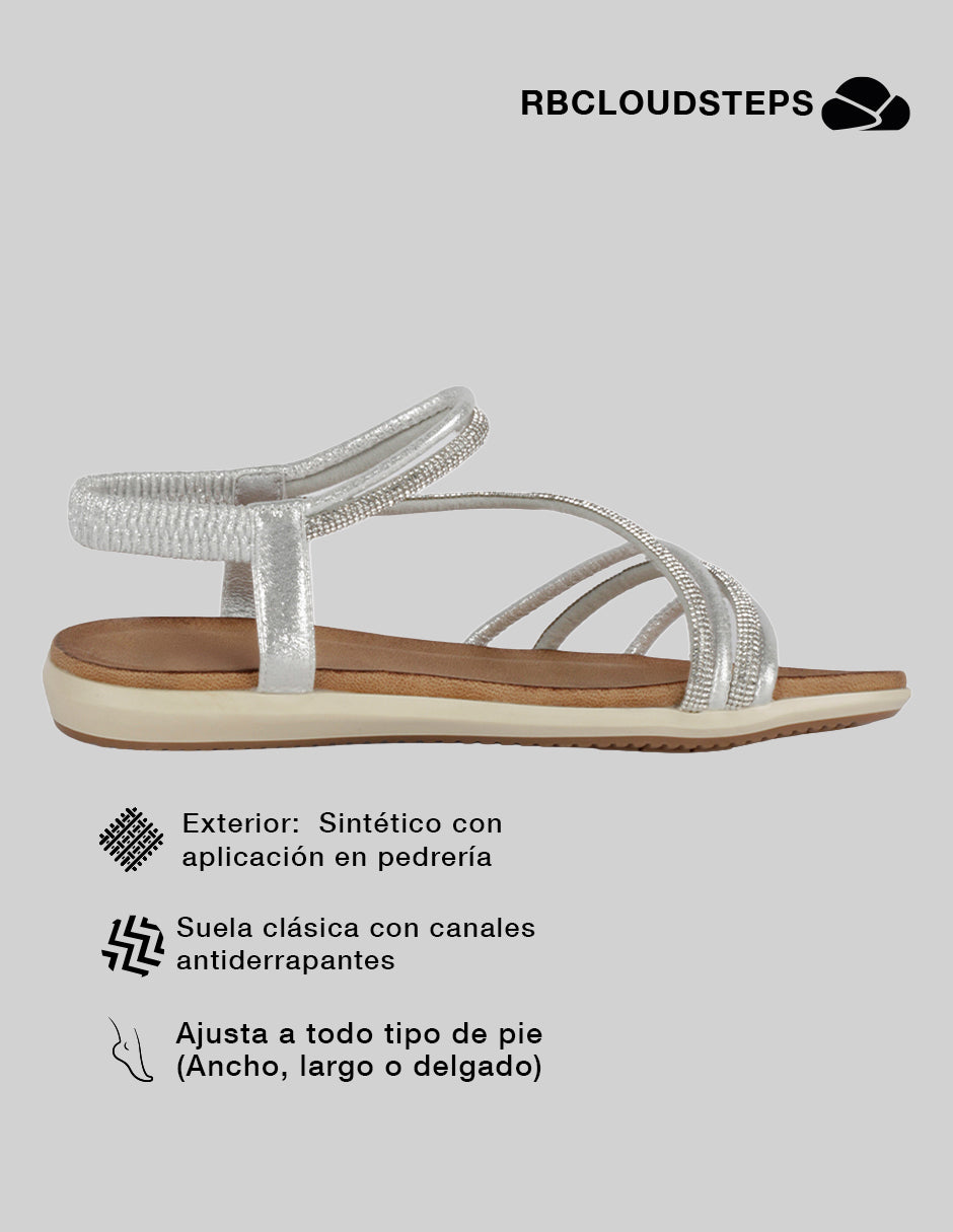 Sandalias de piso Hand made en Sintético – Plata
