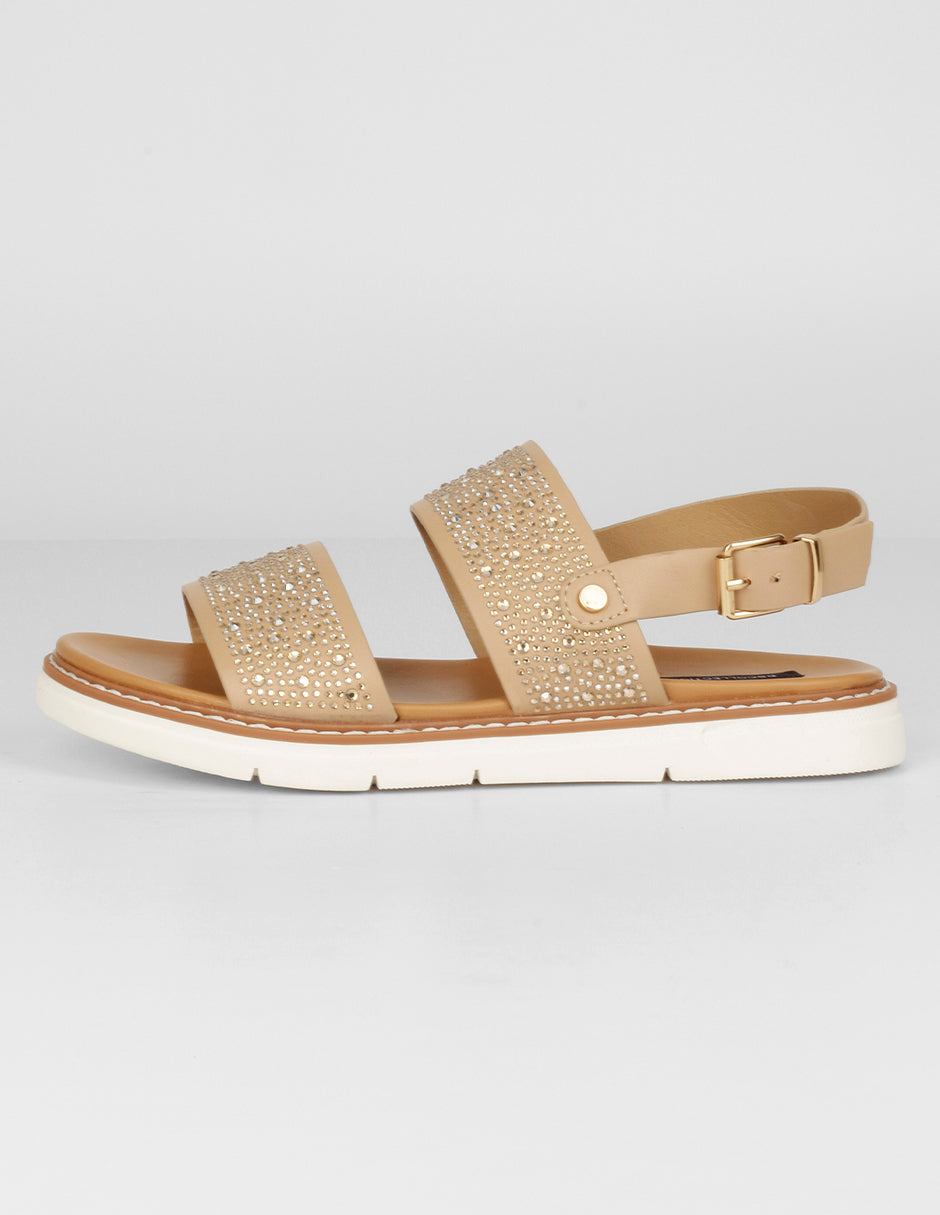 Sandalias de piso Exterior Sintético Color Dorado Para Mujer De RBCOLLECTION