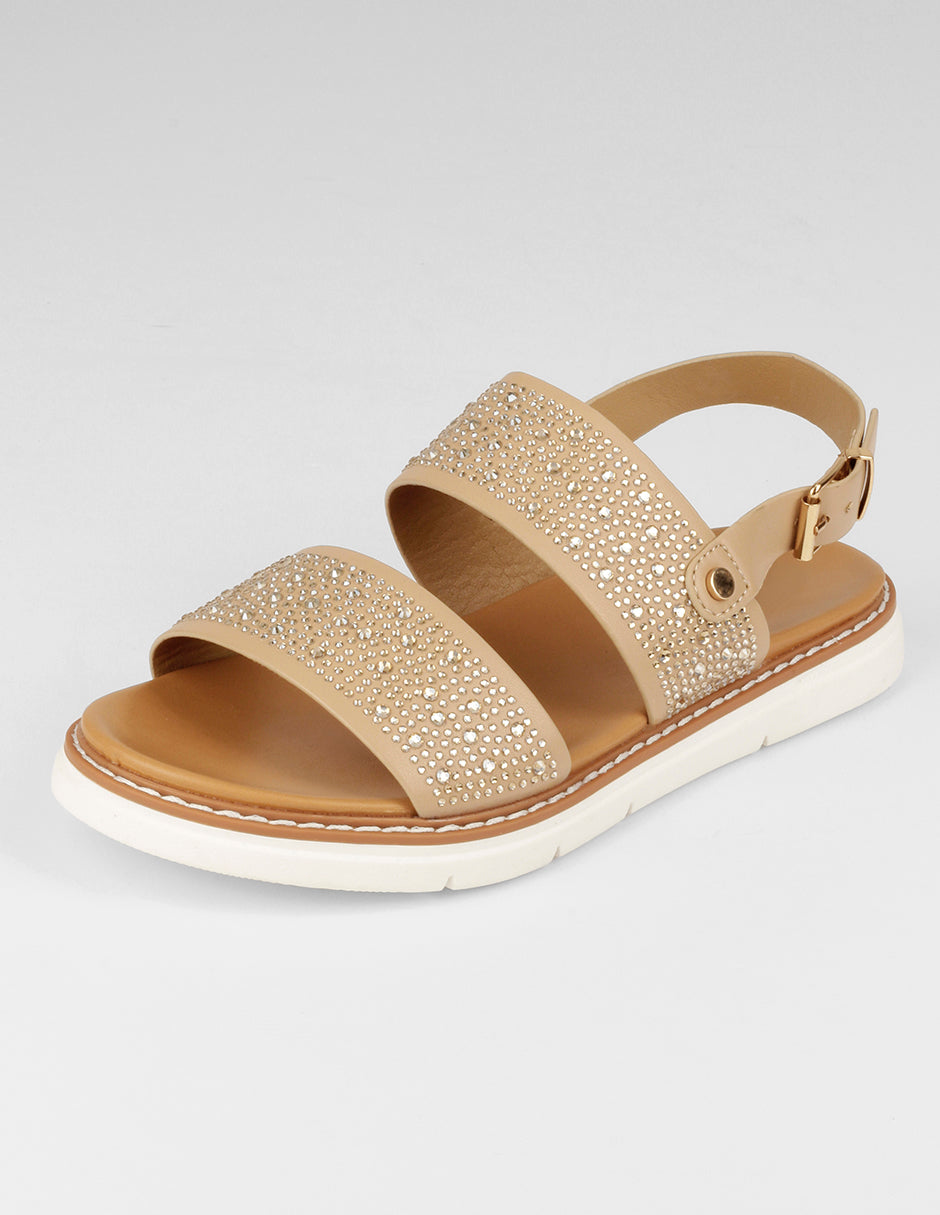 Sandalias de piso Yuri en Sintético – Dorado