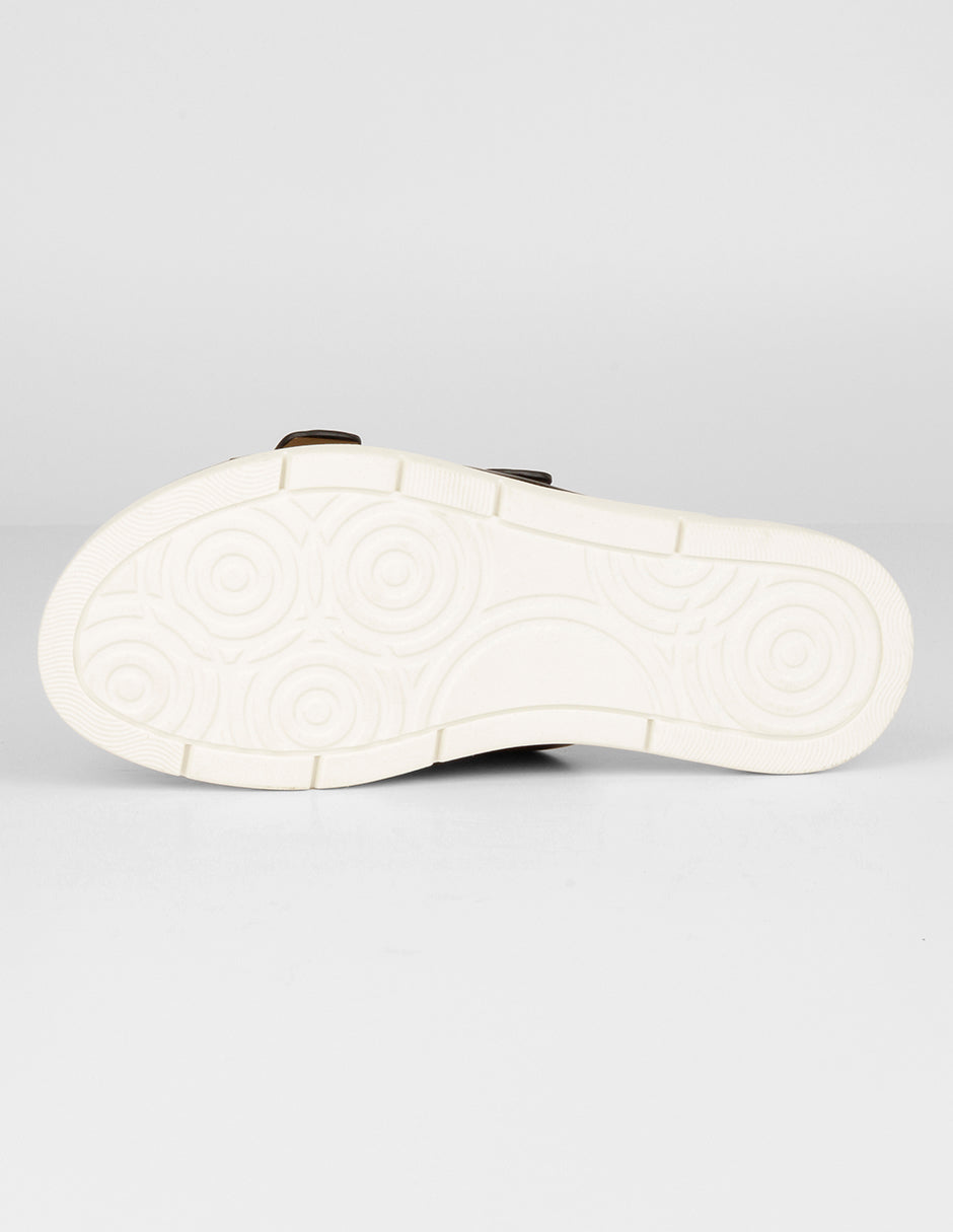 Sandalias de piso Yuri en Piel vegana – Negro