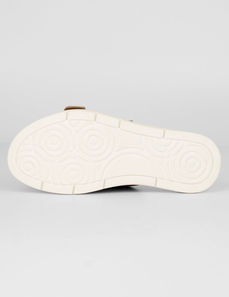 Sandalias de piso Yuri en Piel vegana – Dorado