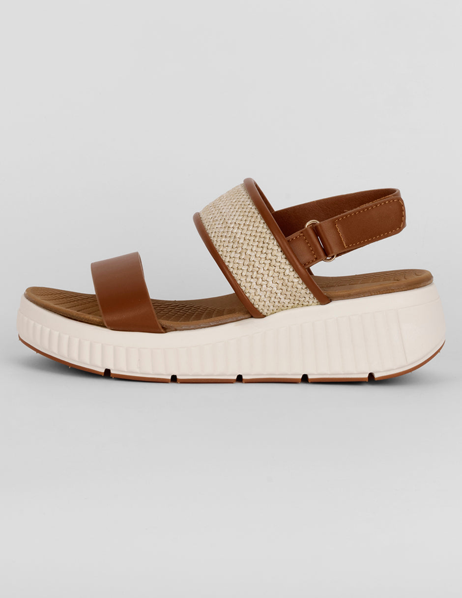 Sandalias con plataforma Exterior Piel vegana Color Café Para Mujer De RBCOLLECTION