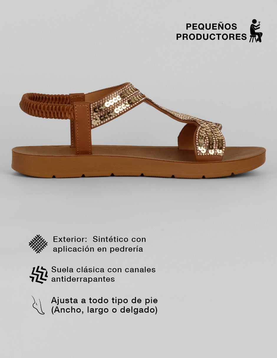 Sandalias de piso Ave en Sintético – Dorado