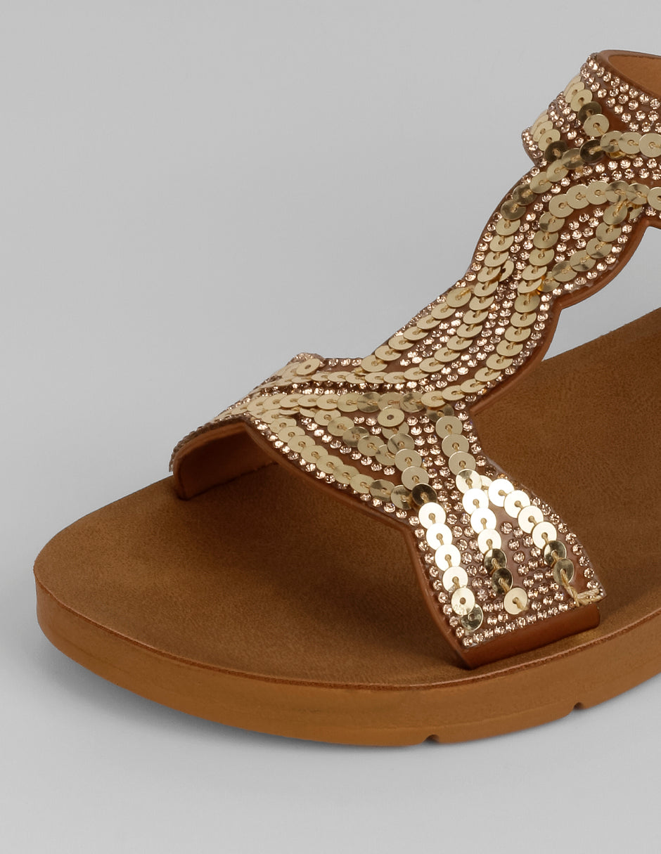 Sandalias de piso Ave en Sintético – Dorado