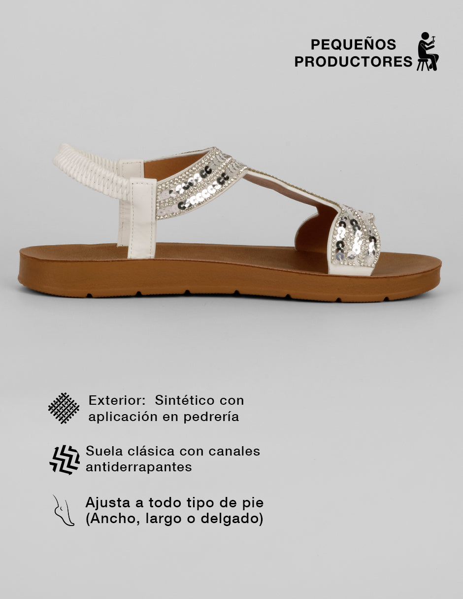 Sandalias de piso Ave en Sintético – Plata