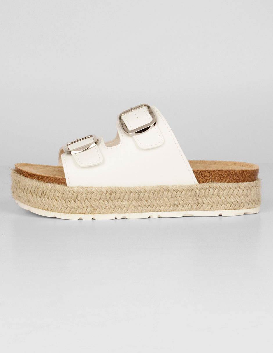 Sandalias con plataforma Exterior Piel vegana Color Blanco Para Mujer De RBCOLLECTION