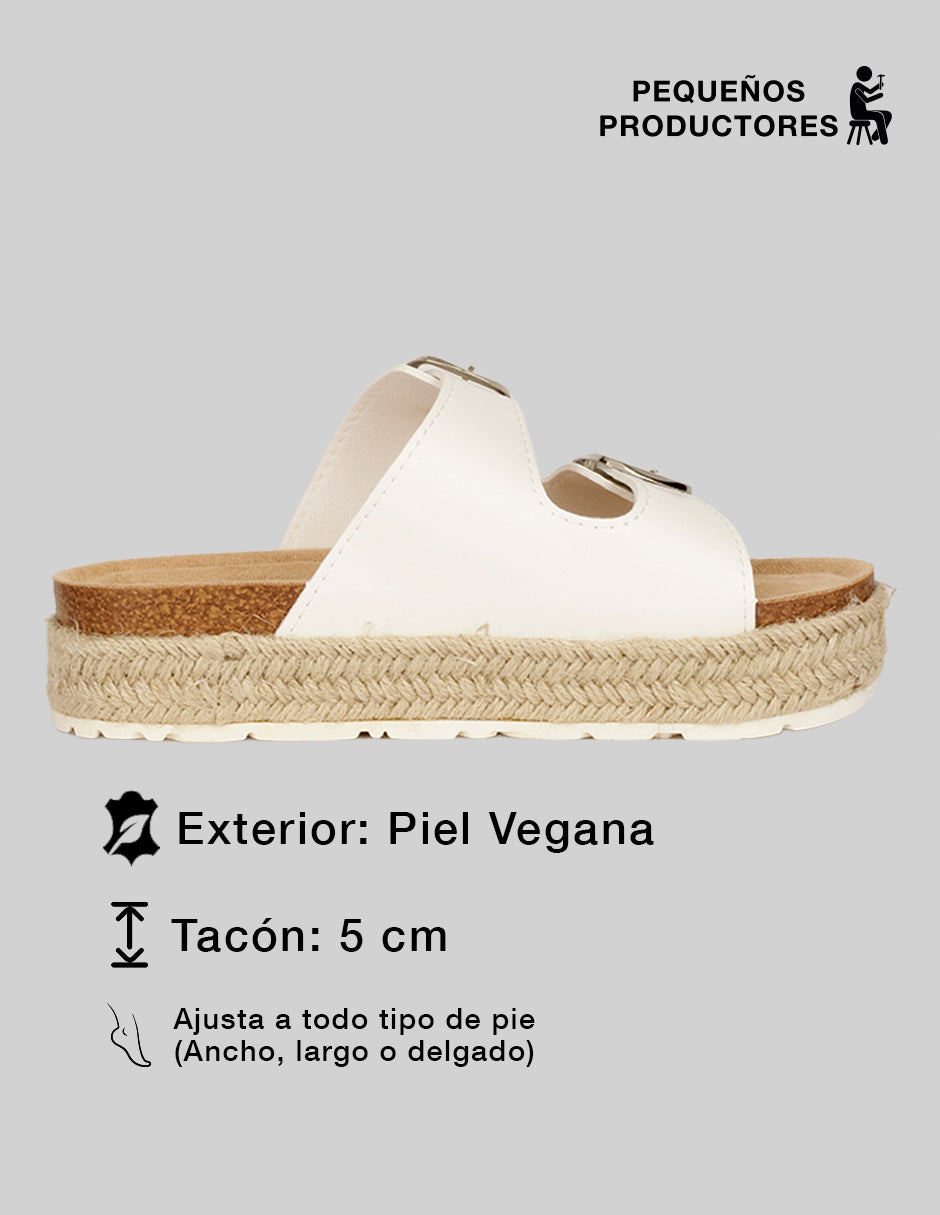 Sandalias con plataforma Yuri en Piel vegana – Blanco