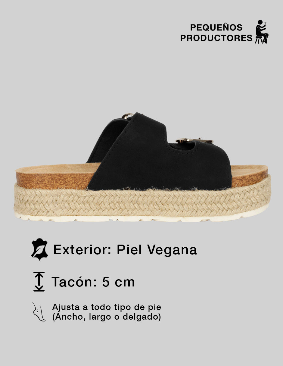 Sandalias con plataforma Yuri en Piel vegana – Negro