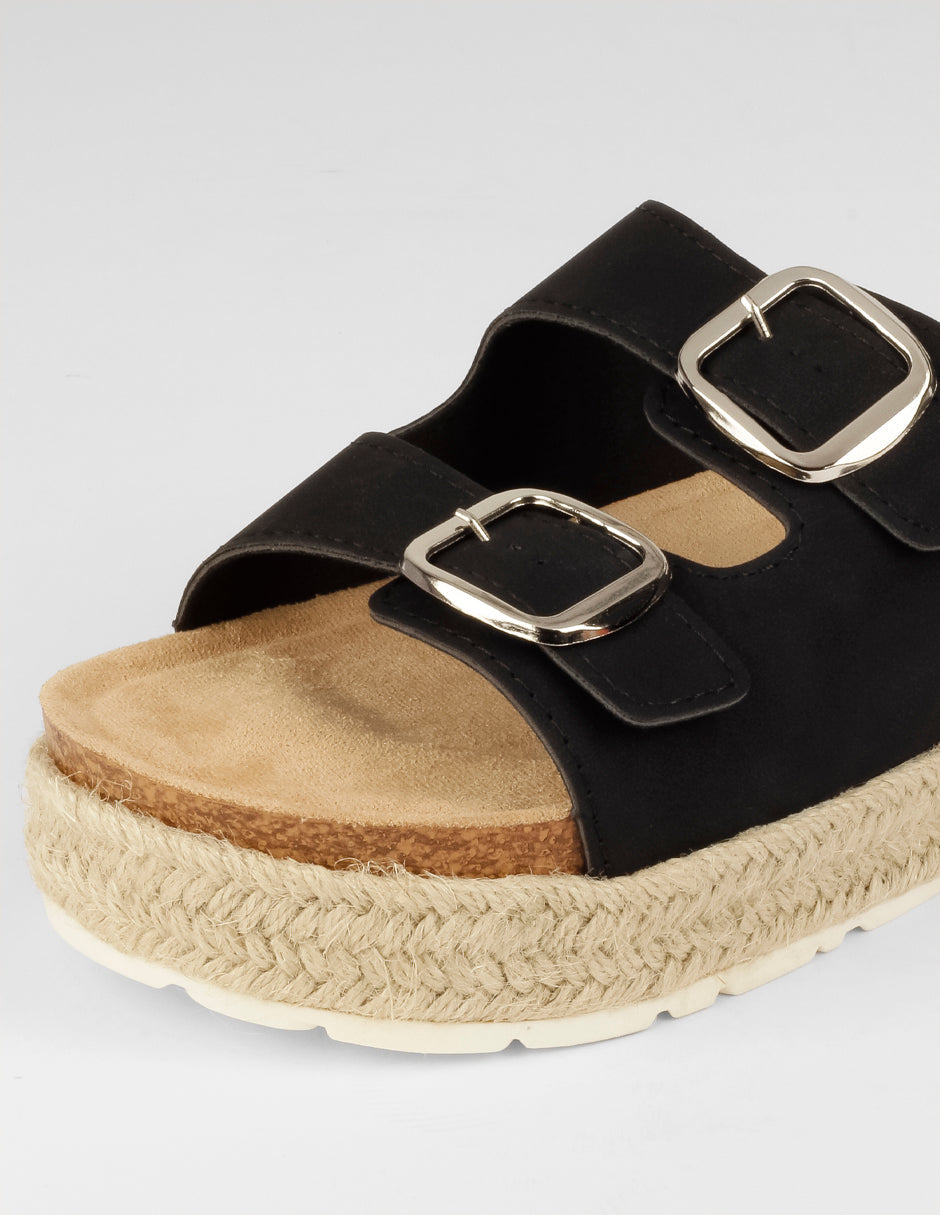 Sandalias con plataforma Yuri en Piel vegana – Negro