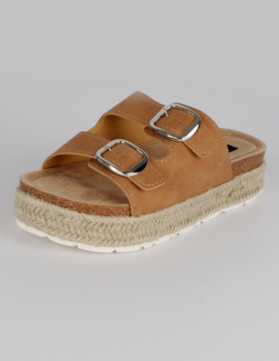 Sandalias con plataforma Yuri en Piel vegana – Café