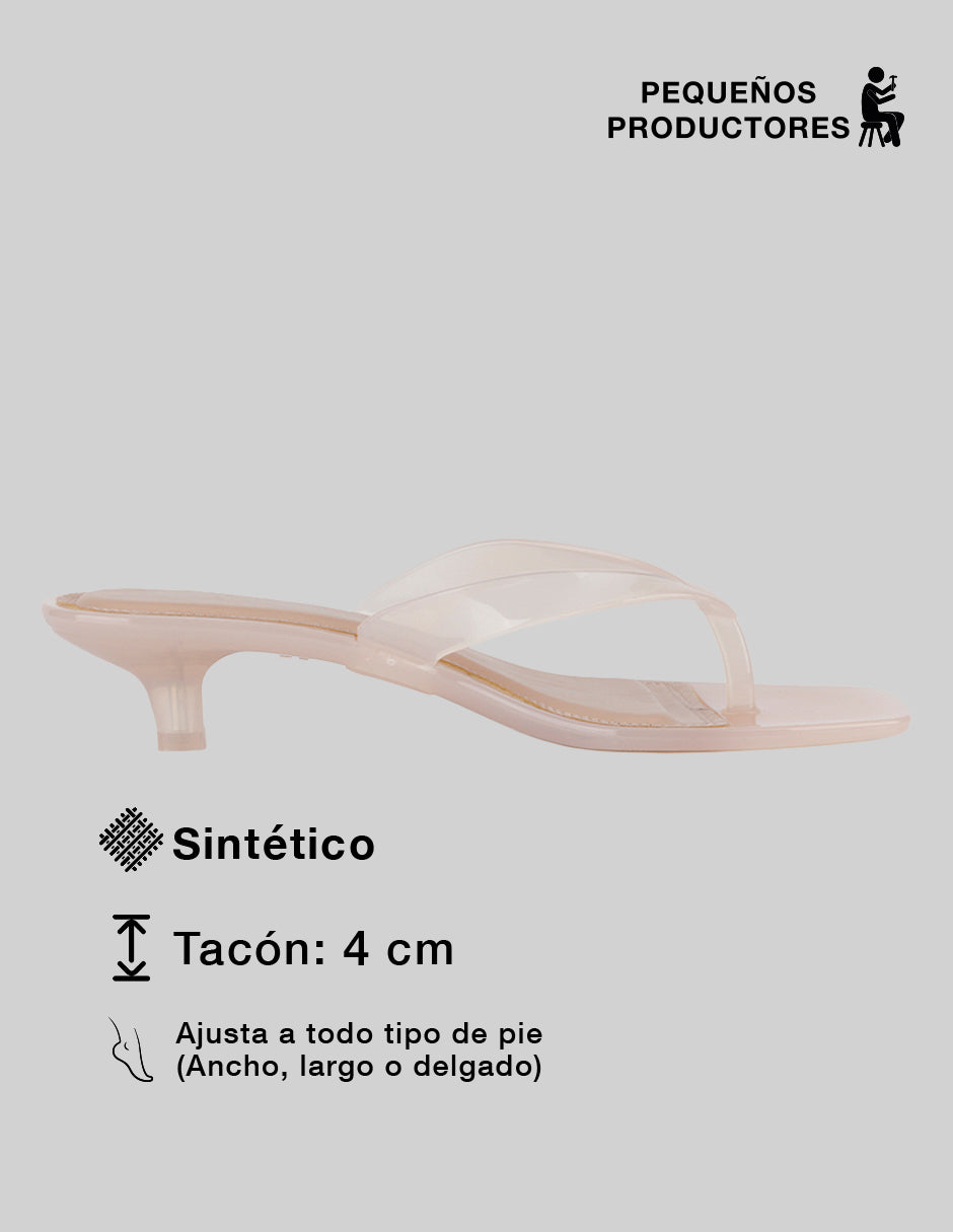 Sandalia con tacón Ave en Sintético – Beige