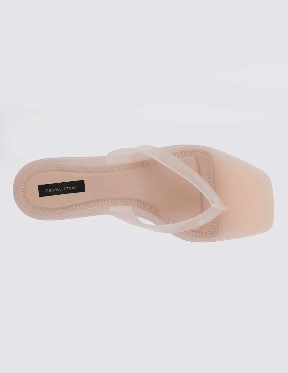 Sandalia con tacón Ave en Sintético – Beige