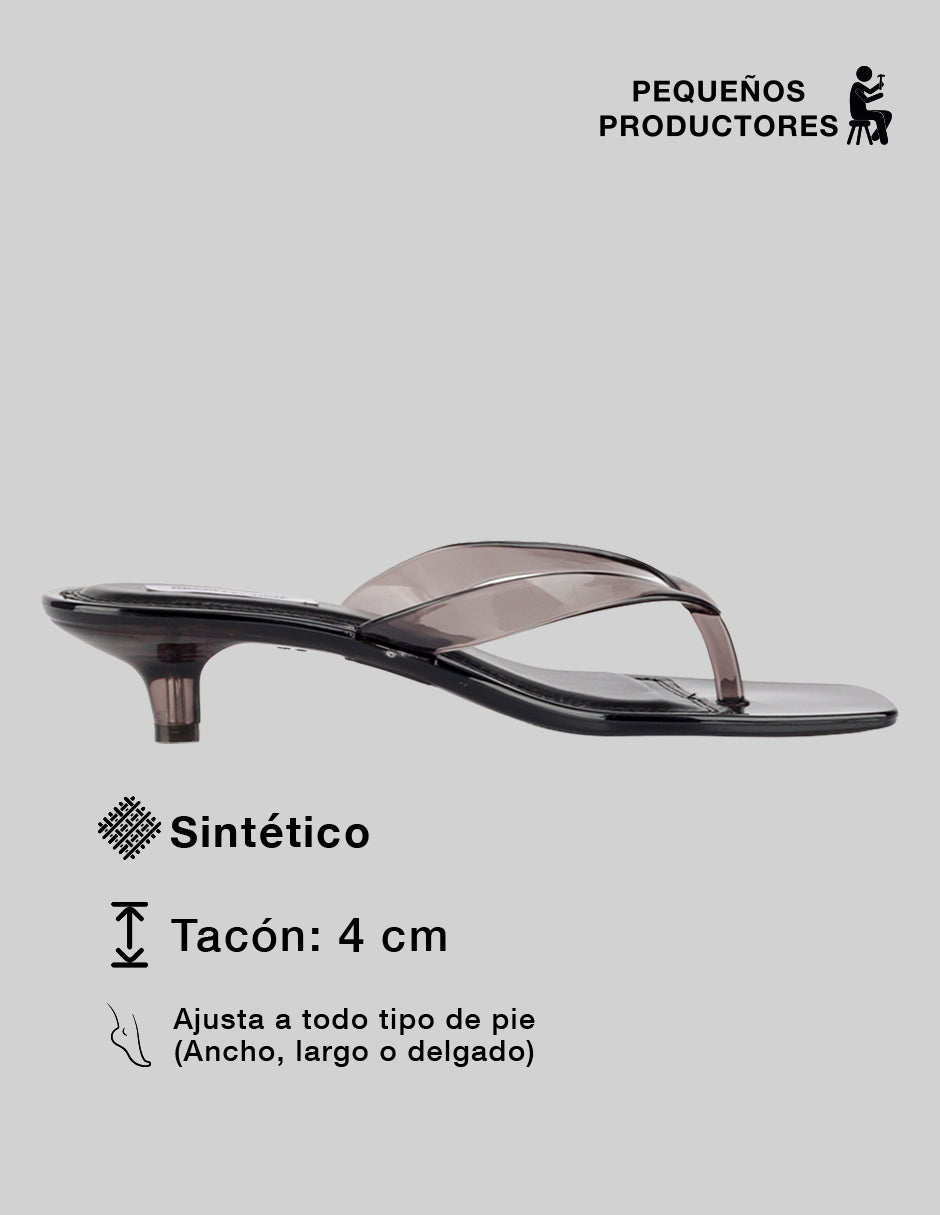 Sandalia con tacón Ave en Sintético – Negro