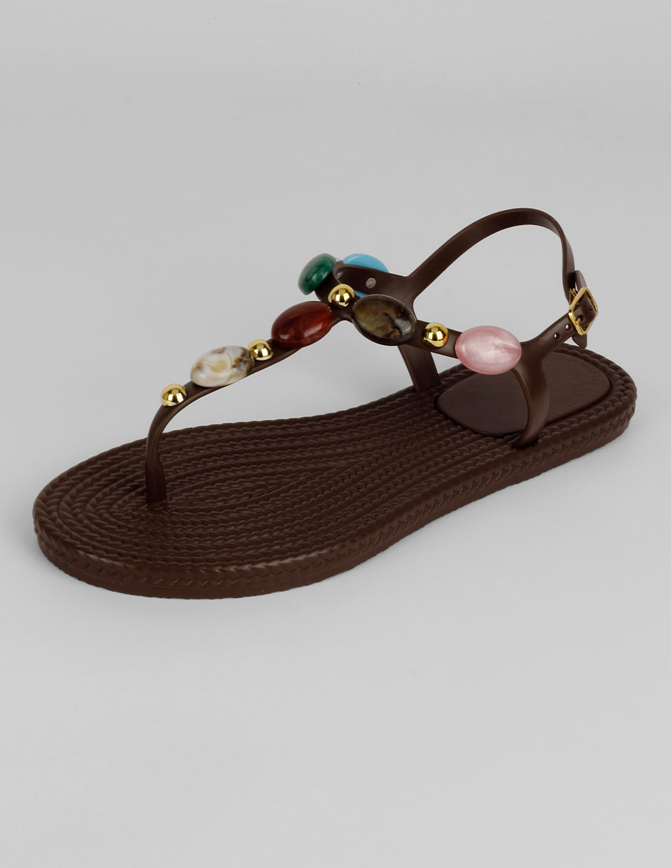 Sandalias de piso Ave en Piel vegana – Café