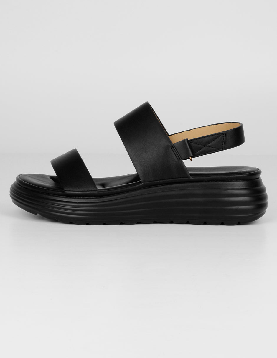 Sandalias con plataforma Exterior Piel vegana Color Negro Para Mujer De RBCOLLECTION