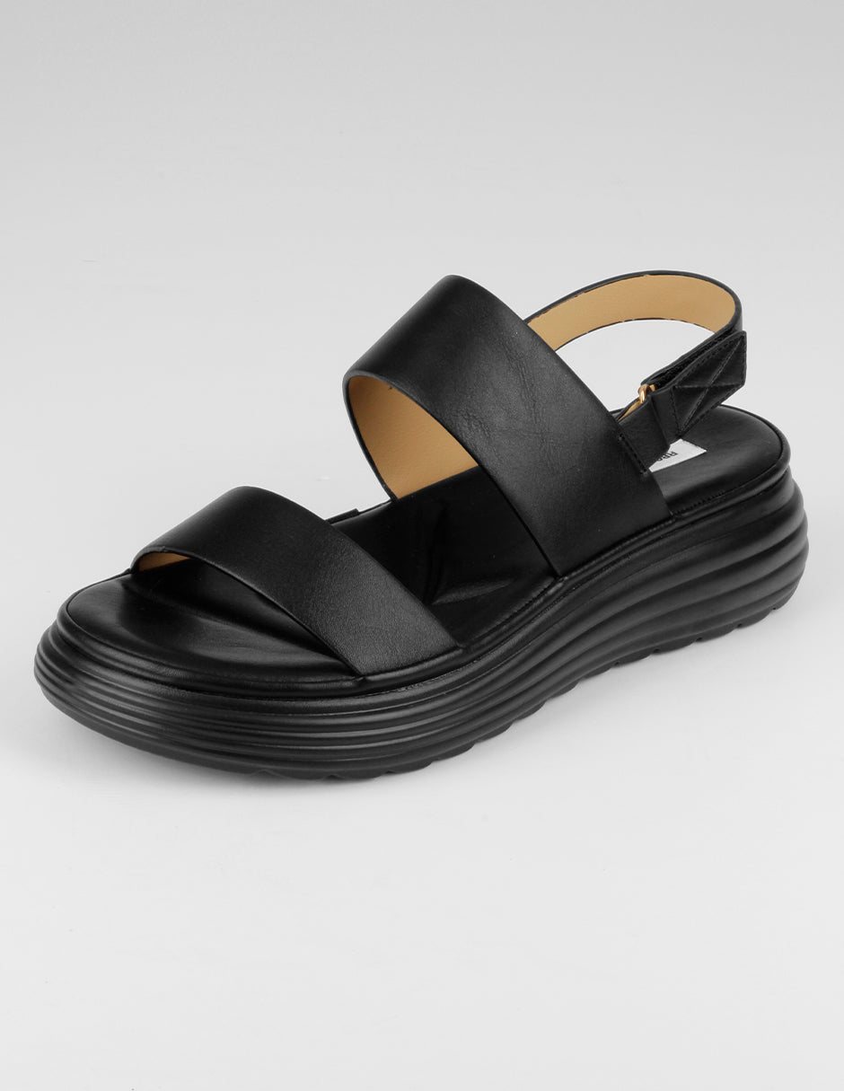 Sandalias con plataforma Steps en Piel vegana – Negro