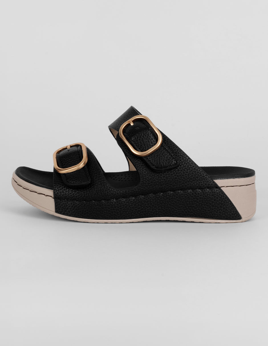 Sandalias con plataforma Exterior Piel vegana Color Negro Para Mujer De RBCOLLECTION