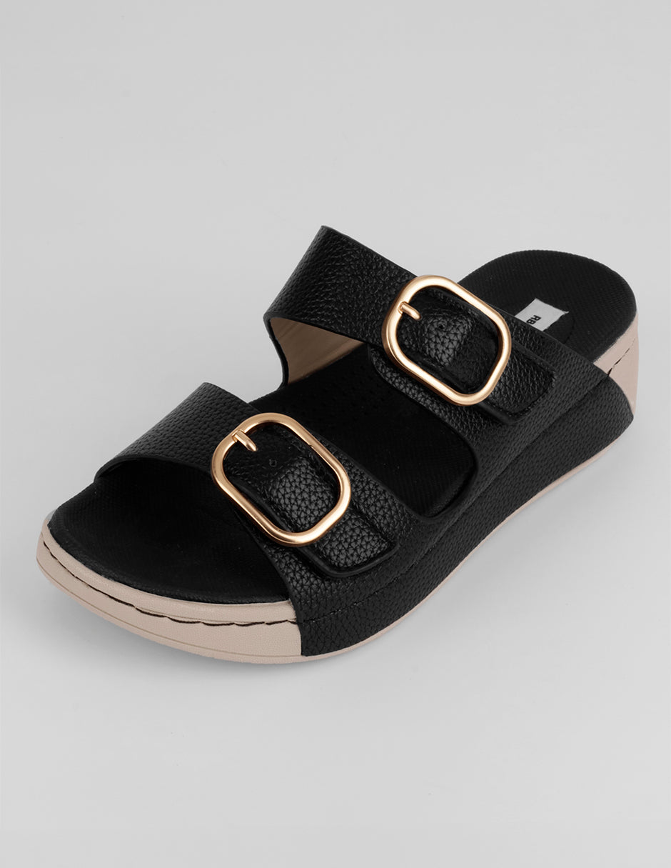 Sandalias con plataforma Yuri en Piel vegana – Negro