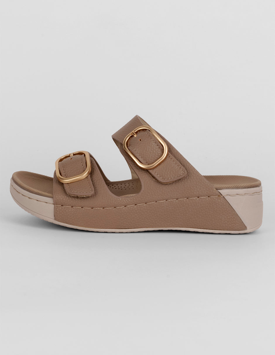 Sandalias con plataforma Exterior Piel vegana Color Beige Para Mujer De RBCOLLECTION