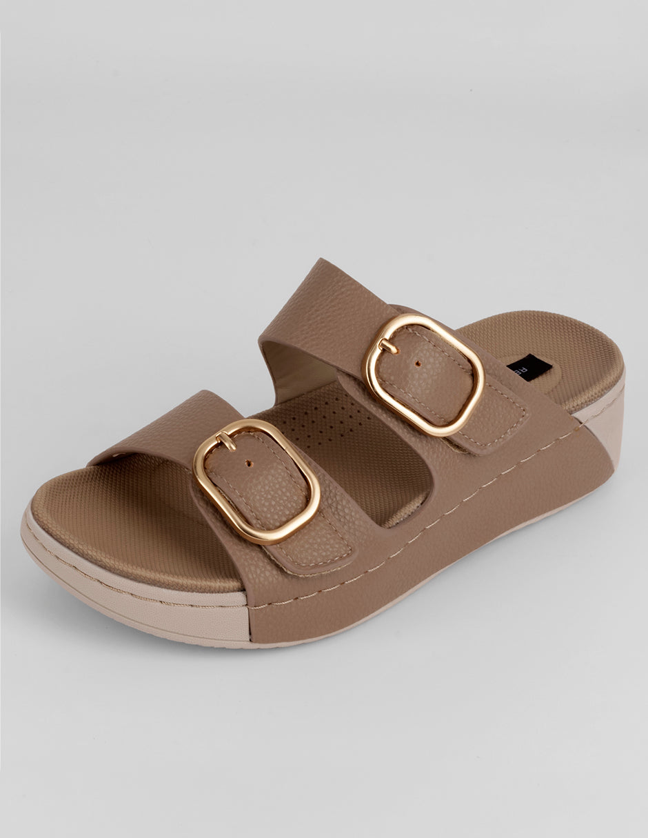 Sandalias con plataforma Yuri en Piel vegana – Beige