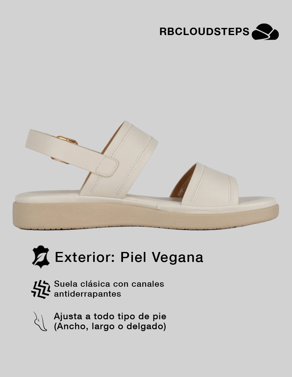 Sandalias de piso Steps en Piel vegana – Beige