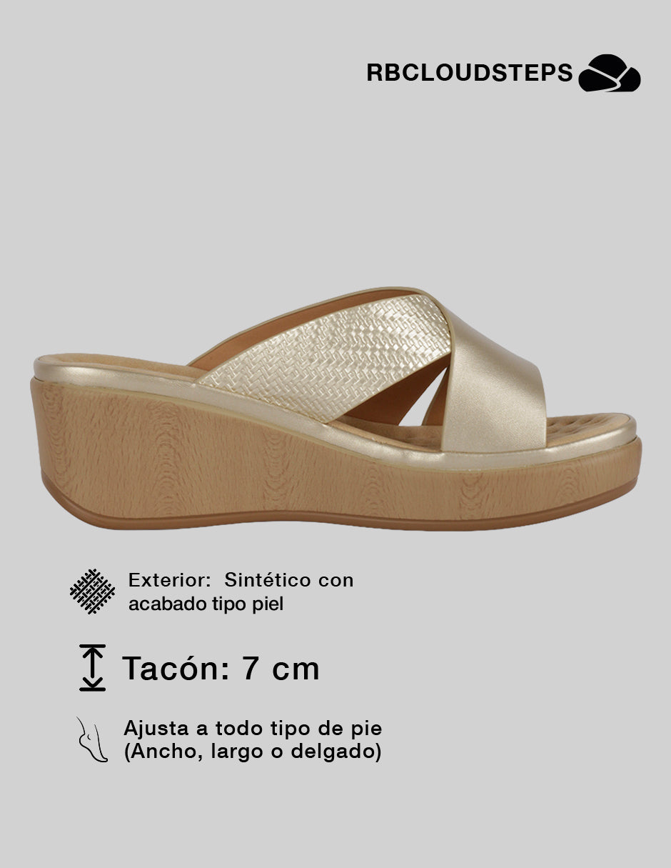 Sandalias con plataforma Steps en Sintético – Dorado