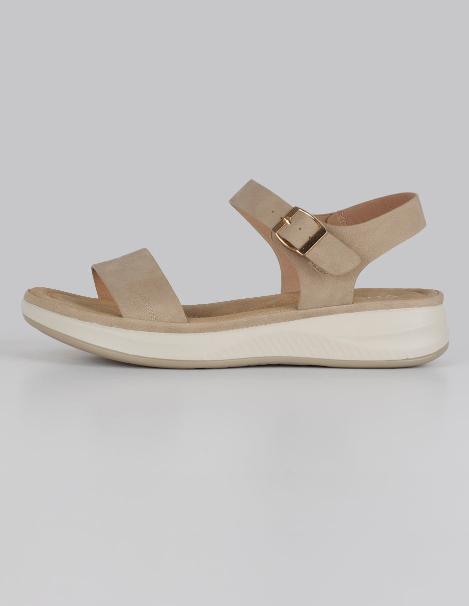 Sandalias de piso Steps en Piel vegana – Beige
