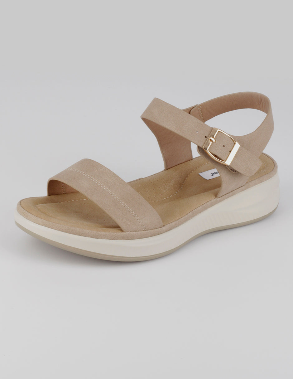 Sandalias de piso Steps en Piel vegana – Beige