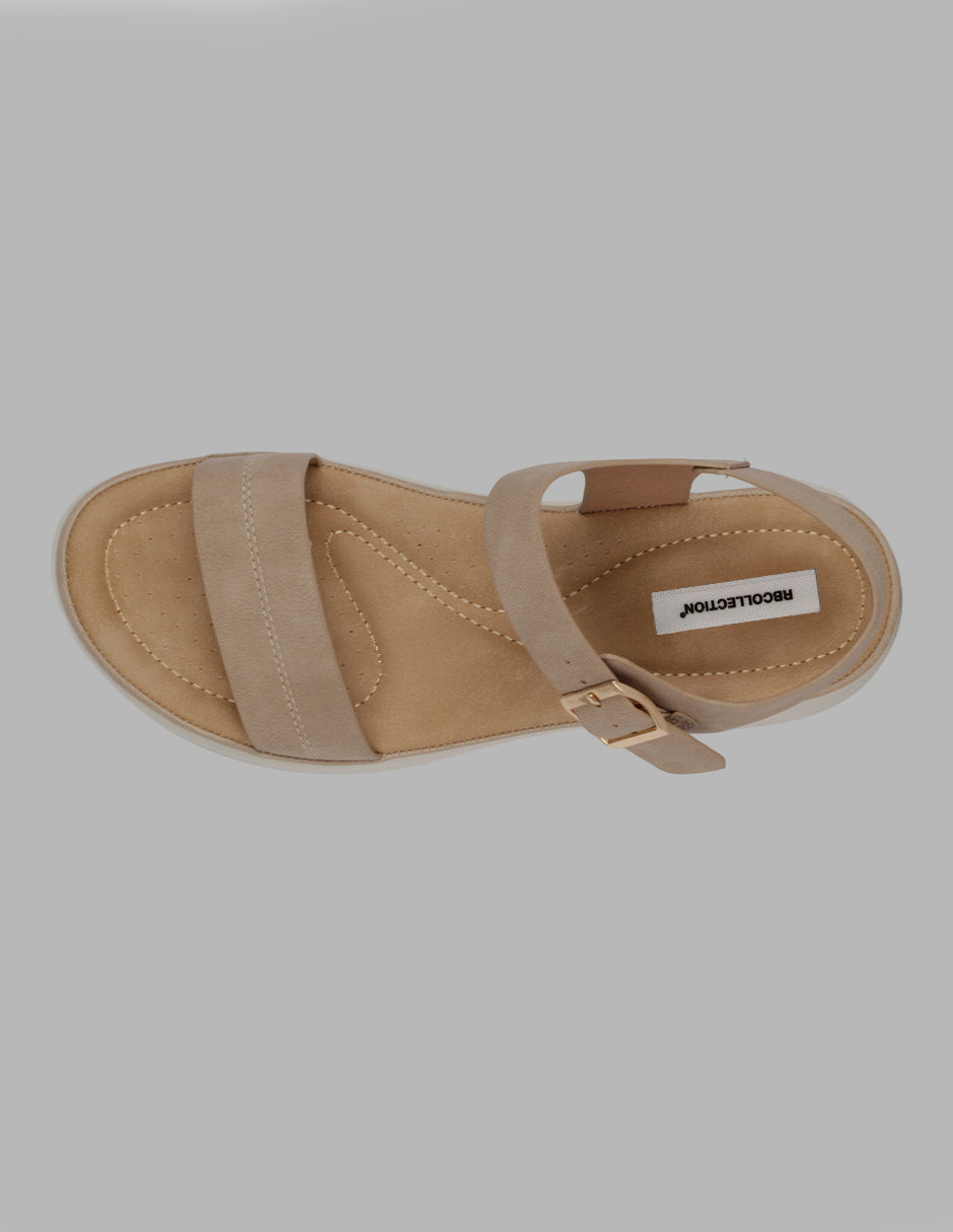 Sandalias de piso Steps en Piel vegana – Beige