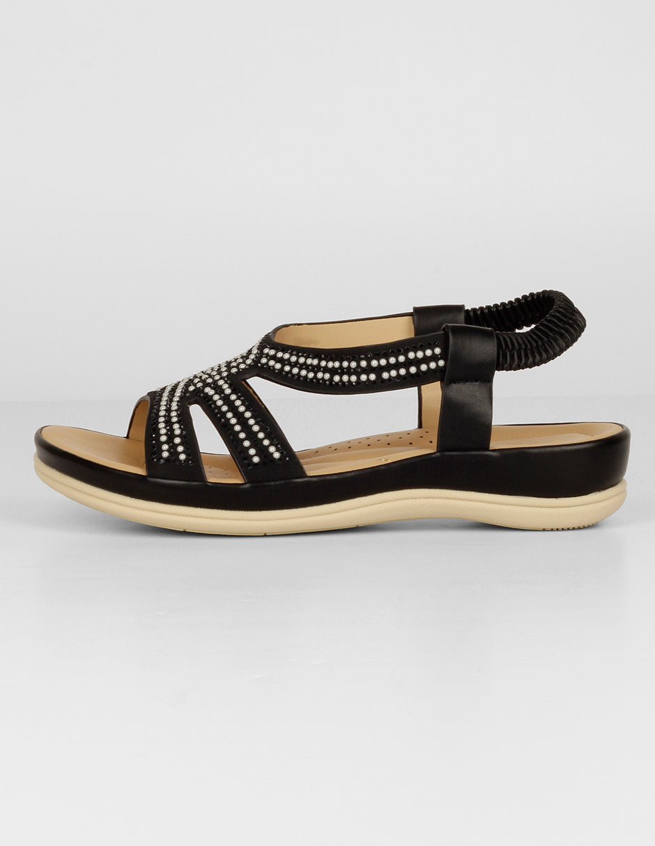 Sandalias de piso Exterior Sintético Color Negro Para Mujer De RBCOLLECTION