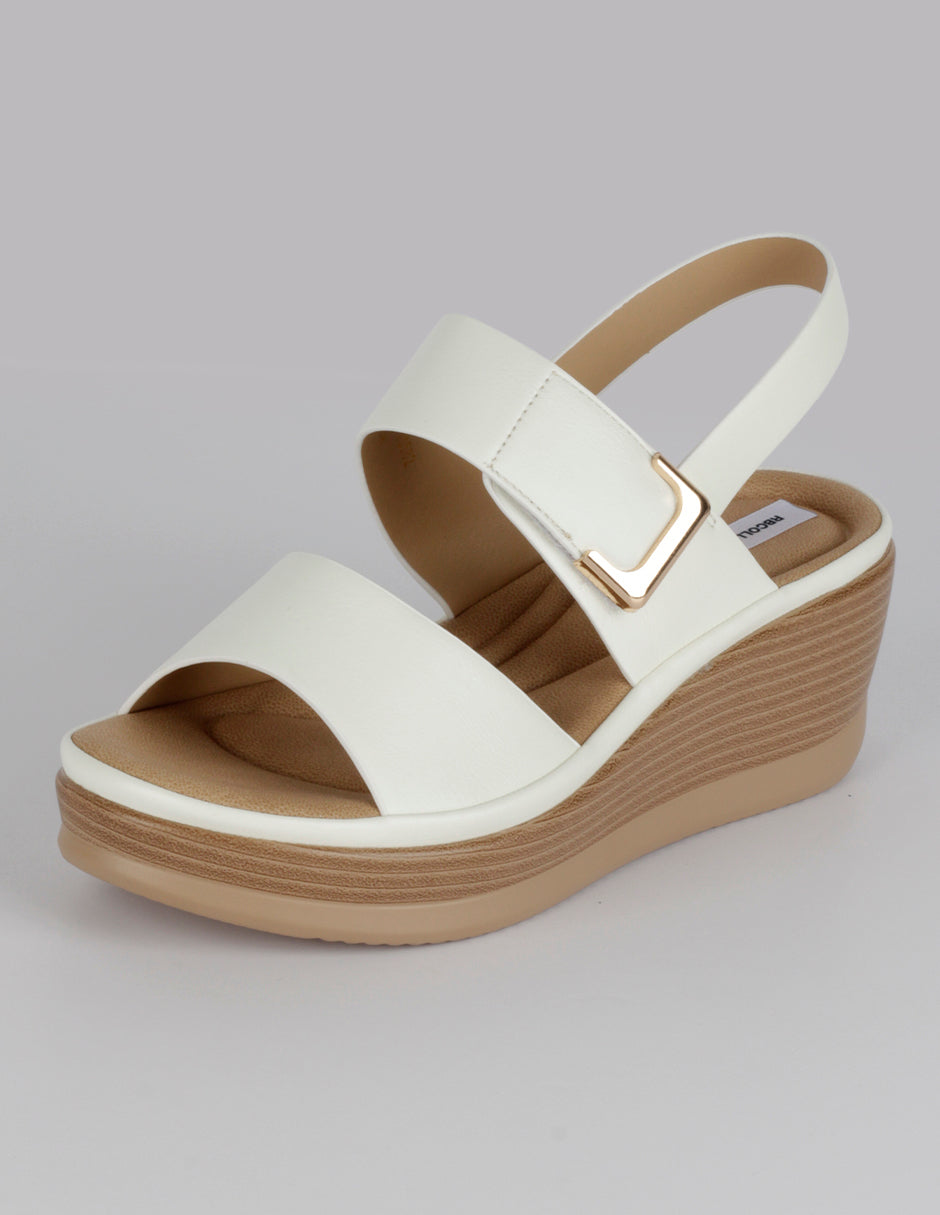 Sandalias con plataforma Steps en Piel vegana – Beige