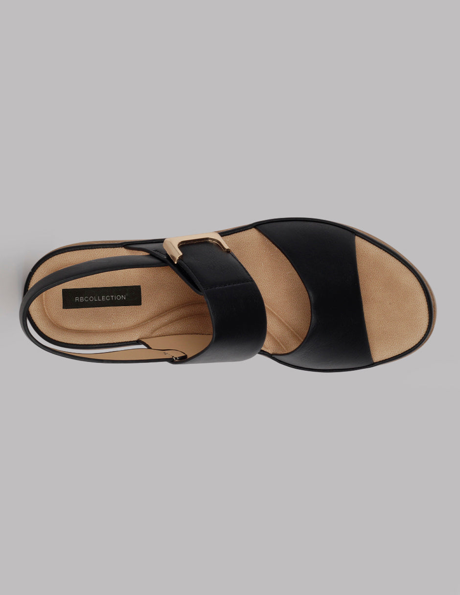 Sandalias con plataforma Steps en Piel vegana – Negro