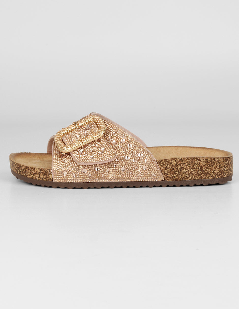 Sandalias de piso Exterior Sintético Color Dorado Para Mujer De RBCOLLECTION