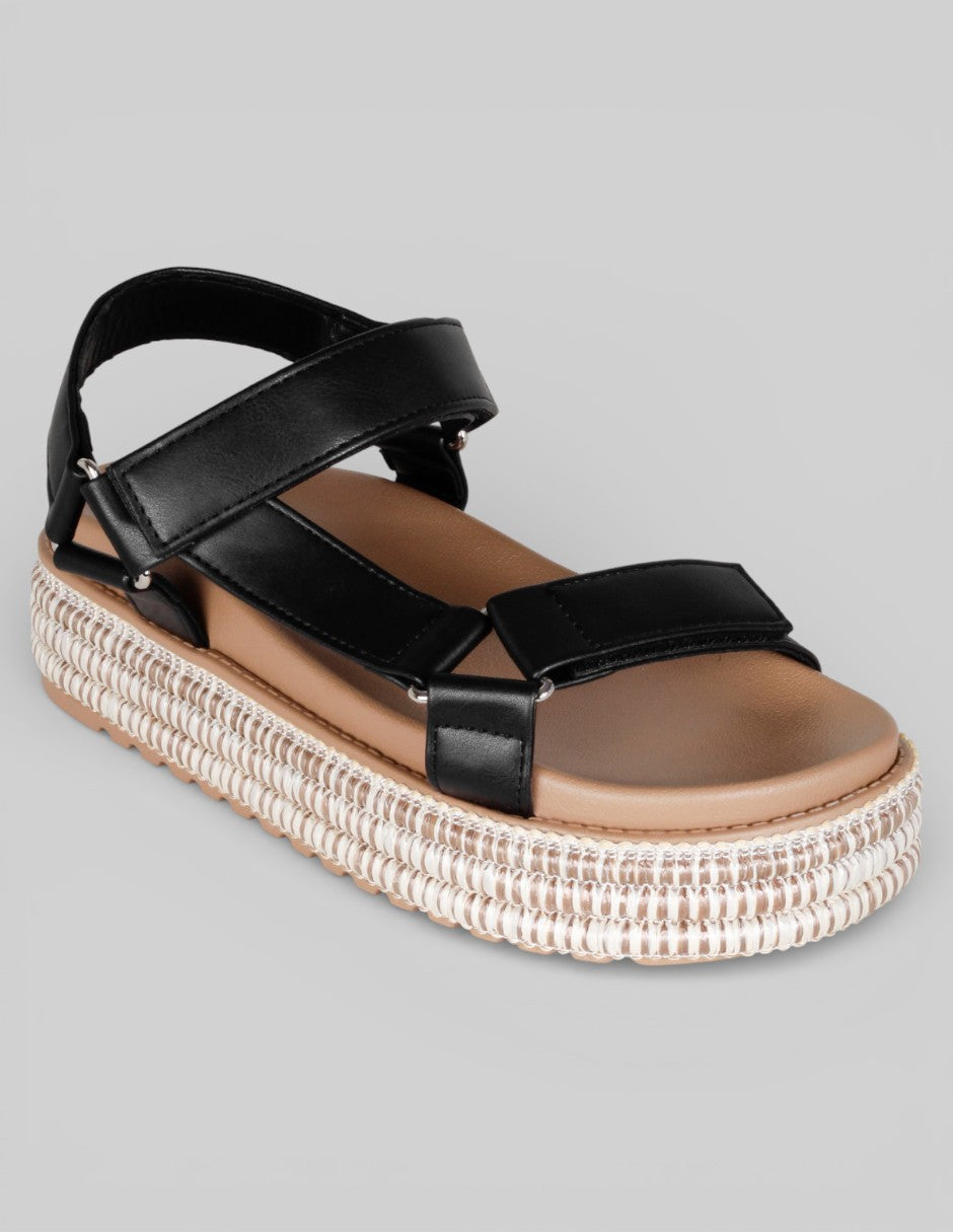 Sandalias con plataforma Yuri en Piel vegana – Negro