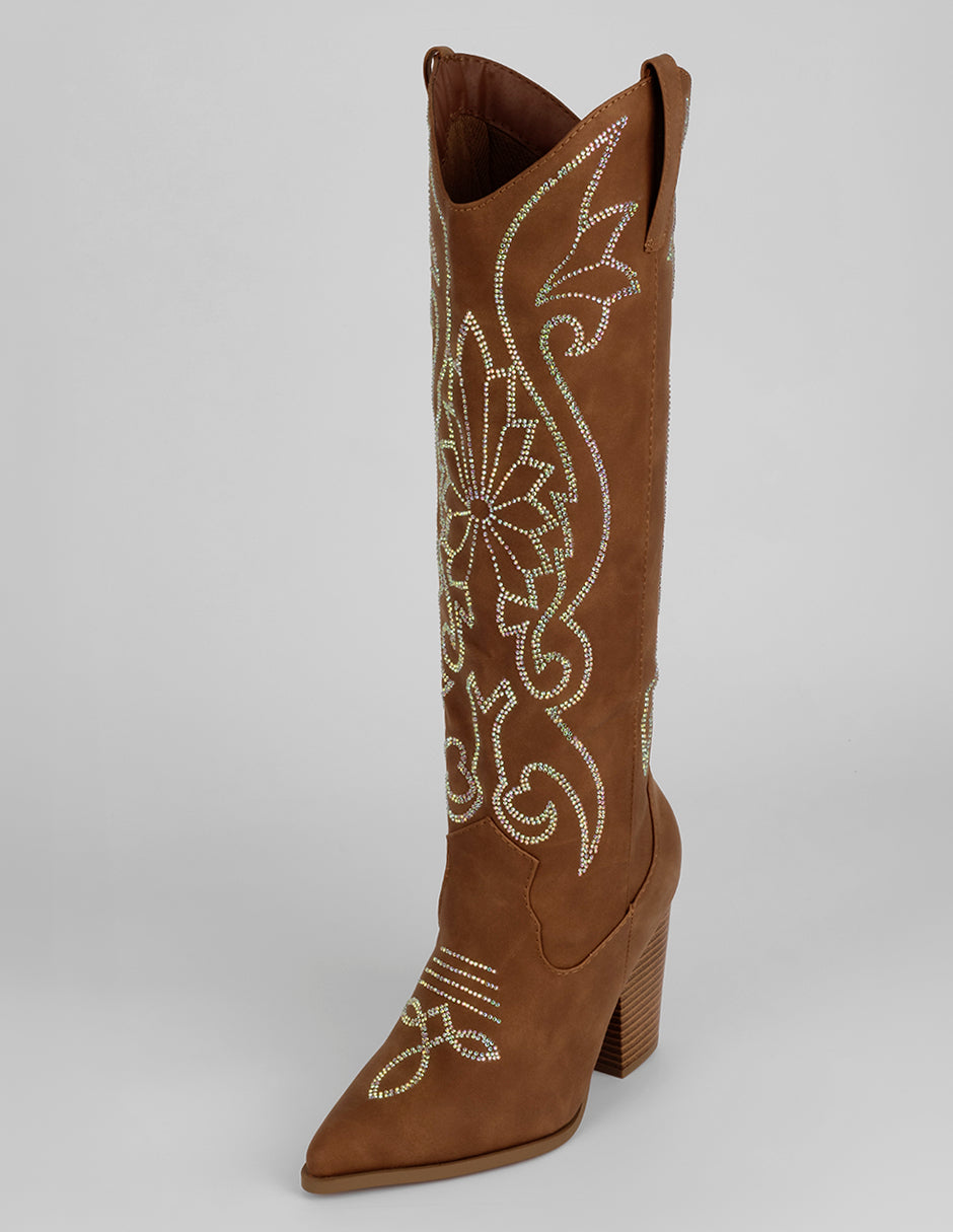 Botas tipo western West en Textil – Café