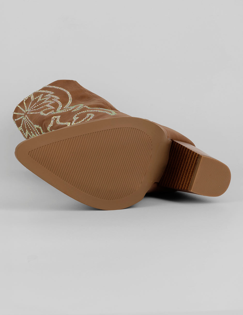 Botas tipo western West en Textil – Café